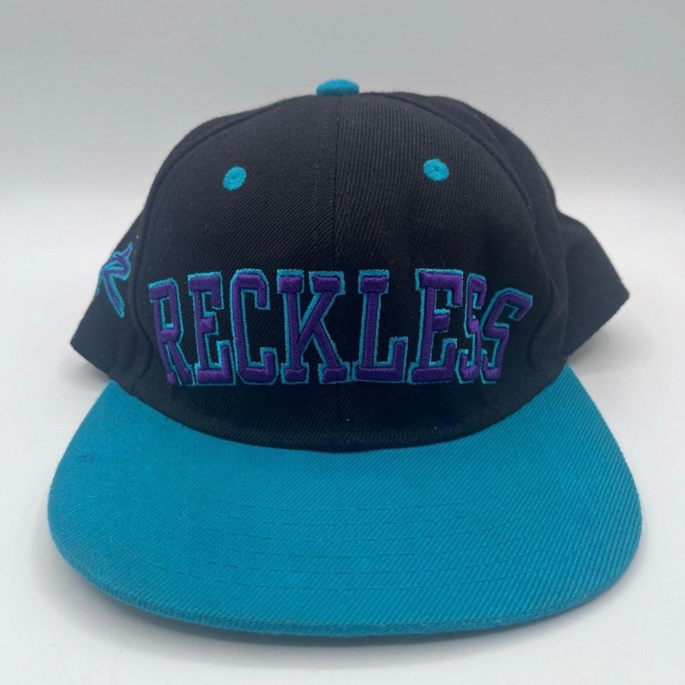 Young & Reckless Snapback Hat‎ Black Teal Purple Embroidered "Reckless" One Size